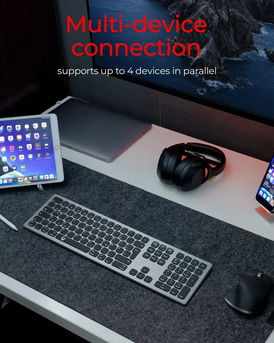 RAIDSONIC KeySonic KSK-8023BTRF Bluetooth QWERTZ keyboard Photo 3