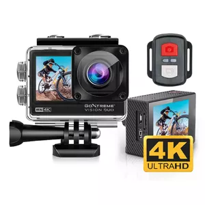 Экшн‑камера GoXtreme Vision Duo Ultra HD 4K, 3840x2160, 120 к/с, 170° обзор, 12 МП, Wi‑Fi, встроенный дисплей