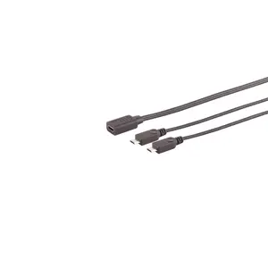 USB kabelis S/CONN 13-20021 USB 2.0 0.3 m USB C 2 x Micro-USB B Melns