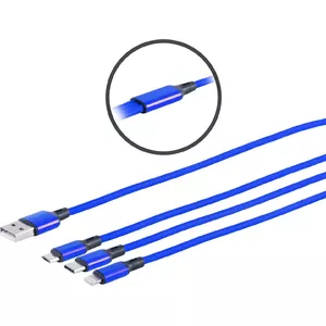USB 3in1 uzlādes kabelis ShiverPeaks 14-50071 — Micro B, USB-C 8-pin, 1,2 m, zils