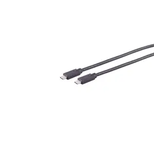 USB кабель S/CONN 13-28045 USB 2.0 3 м USB C черный