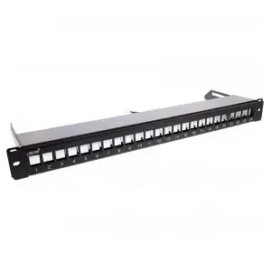 InLine Blank Patch Panel 24 Port 1U Rack Mount Black