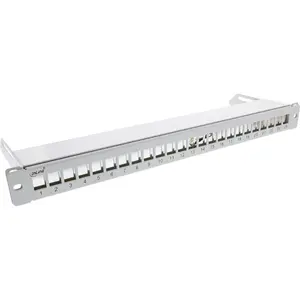 InLine Blank Patch Panel 76824J with pull-out 19-inch 24 Port 1U light grey