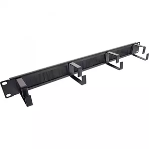 Kabeļu pārvaldības panelis InLine 19111L 1U Melns 19" ar suku ievietojumu