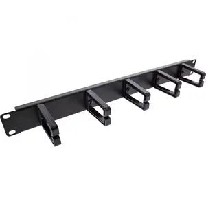 Cable management panel InLine 19110O 19" black metal 5 brackets