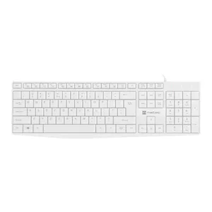 Vadu pilna izmēra tastatūra NATEC NAUTILUS NKL-1951, 105 taustiņi, US International QWERTY, balta, USB, 1,8 m