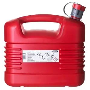 10 L gasoline canister PRESSOL 21133, metal portable fuel container with integrated spout for safe transport and controlled pouring