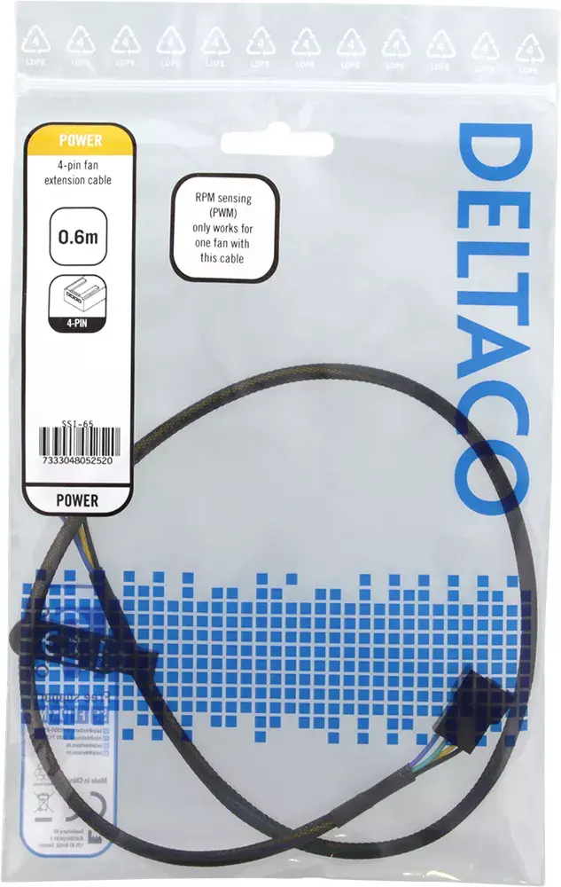 DELTACO SSI-65 4-pin fan extension cable 0.6 m Photo 4