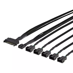 Cable splitter Deltaco SSI-69 Black 4-pin to 4-pin SATA