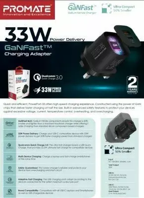 Promate PowerPort-33 GaN 33W USB-C PD charger Photo 6