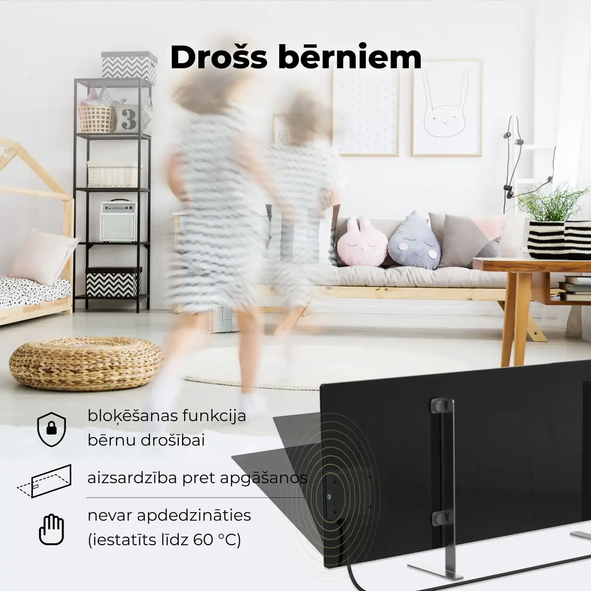 Инфракрасный электрический обогреватель AENO Premium Eco Smart Heater AGH0002S, черный Photo 9