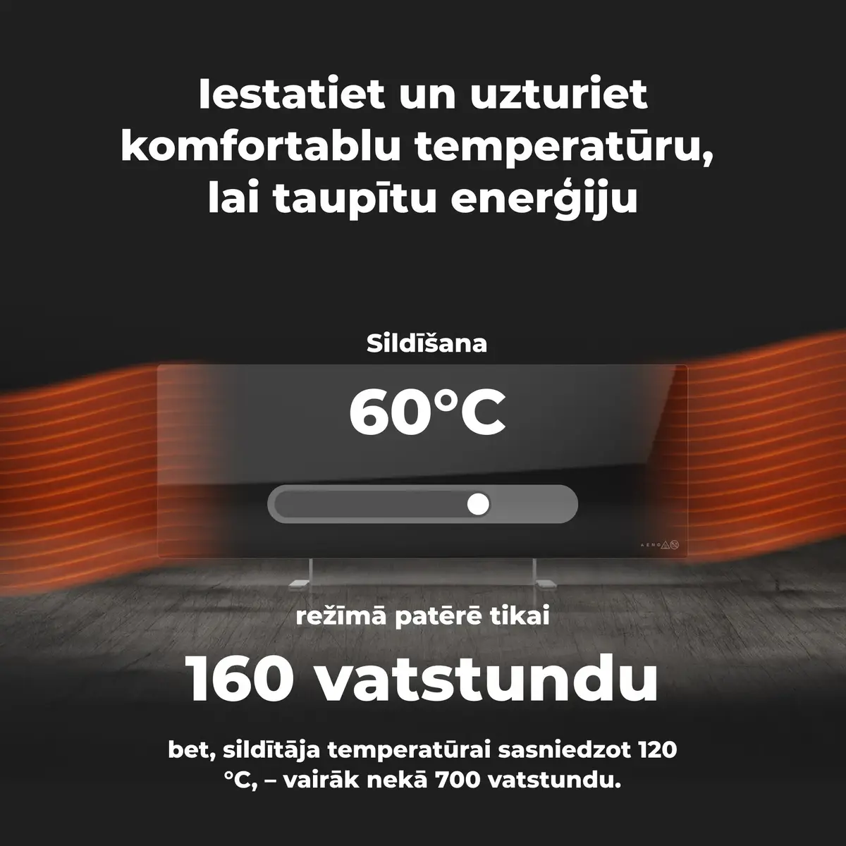 Инфракрасный электрический обогреватель AENO Premium Eco Smart Heater AGH0002S, черный Photo 10