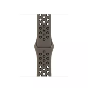 Siksniņa Apple viedpulkstenim 41 mm Olive Grey/Black Nike Sport Band, fluoroelastomers, plaukstas 130–200 mm