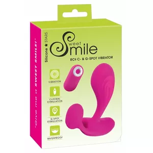 Vibrator Sweet Smile Silicone Pink – RC C & G-Spot, 11 cm length, 2 motors, 10 modes, waterproof