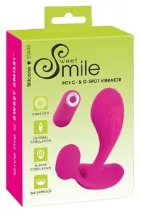 Vibrators Sweet Smile silikona rozā – RC C & G-Spot, 11 cm garums, 2 motori, 10 režīmi, ūdensizturīgs