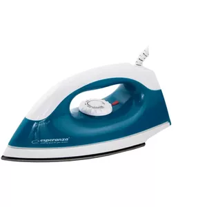 Esperanza TRAVEL IRON SMOOTHER Sausais gludeklis Nepiedegošs gludekļa paliktnis 1200 W Zils, Balts