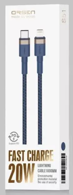 Orsen S51 кабель USB Type-C — Lightning 1 м Photo 6