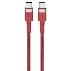 USB-C uz USB-C kabelis Orsen S53, 1 m, 3 A, sarkans