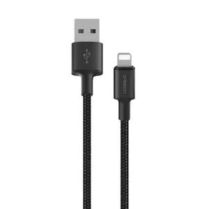 USB-A uz Lightning kabelis Orsen S9L 1 m 2.1A — melns