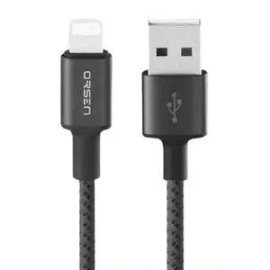 USB kabelis Orsen S9M A uz Micro USB 2.1A 1 m, melns