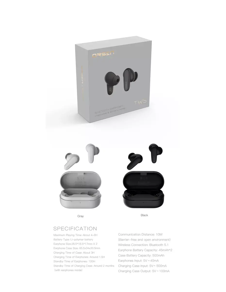 Austiņas Orsen T3 Bluetooth Photo 10