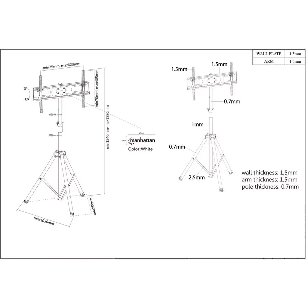 TV Mount Tripod Stand Manhattan 461412 Photo 6