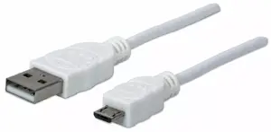 USB 2.0 cable MANHATTAN A to micro-B 0.3 m white