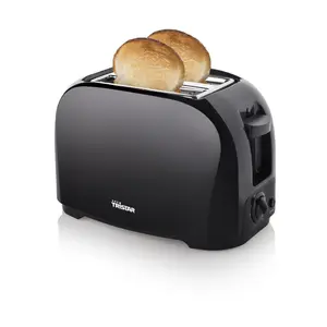 Tristar BR-1025 Toaster with 2 Slices Capacity, 800 W Power, Variable Browning Control, Removable Crumb Tray, and Black Plastic Housing
