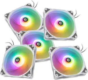 120mm PWM Case Fan Pack BitsPower Notos RGB — white, 5-pack (BPTA-FX1812NTWH-5)
