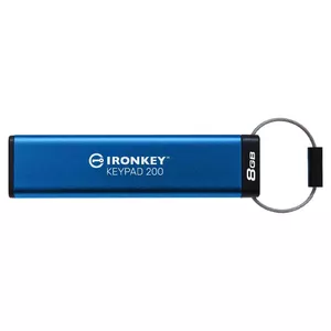 Kingston Technology IronKey Keypad 200 USB флеш накопитель 8 GB USB тип-A 3.2 Gen 1 (3.1 Gen 1) Синий