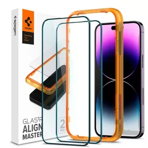 Прозрачный закалённый защитный экран Spigen Glas.tR AlignMaster для iPhone 14 Pro Max (6,69") — 1 шт.