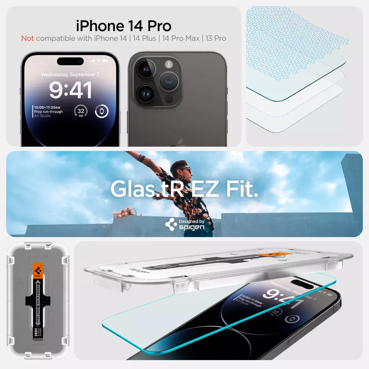 Spigen EZ FIT GLAS.tR caurspīdīgs ekrāna aizsargs Apple iPhone 14 Pro Photo 7