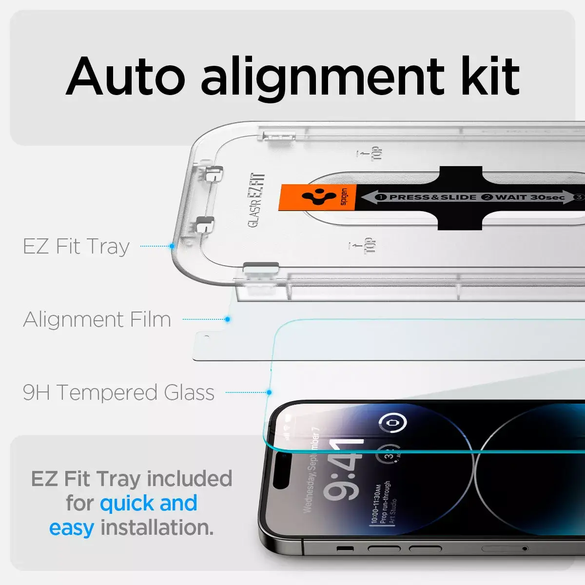 Spigen EZ FIT GLAS.tR caurspīdīgs ekrāna aizsargs Apple iPhone 14 Pro Photo 8