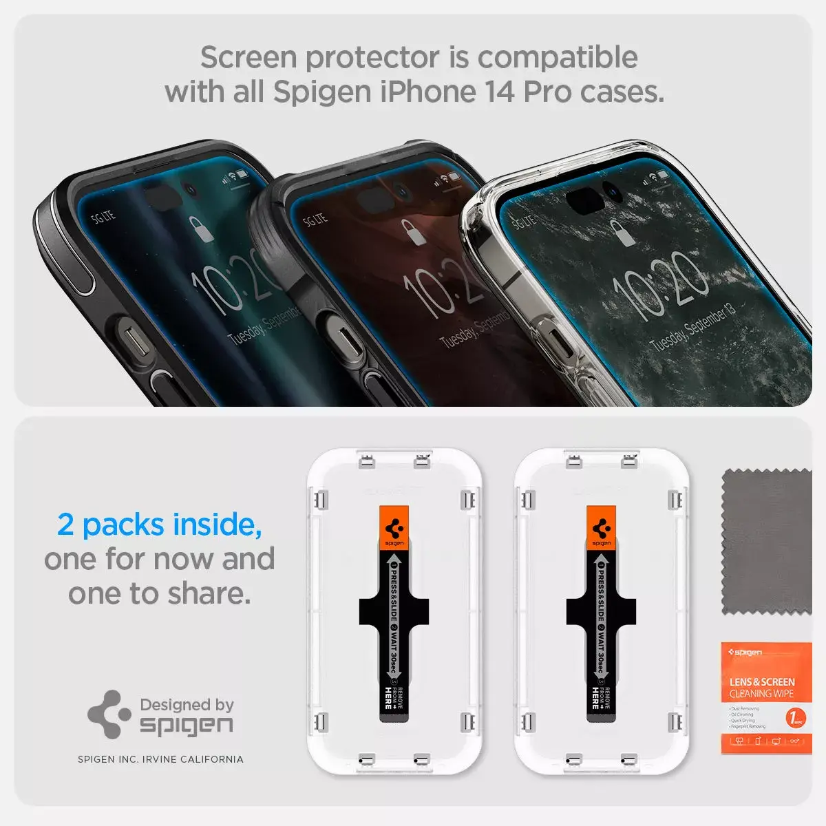 Spigen EZ FIT GLAS.tR caurspīdīgs ekrāna aizsargs Apple iPhone 14 Pro Photo 12