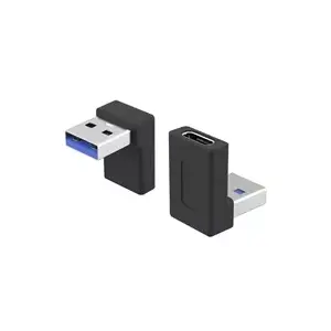 USB-C uz USB 3.0 vīriešu adapters PREMIUMCORD kur31-27, 90° leņķa savienotājs