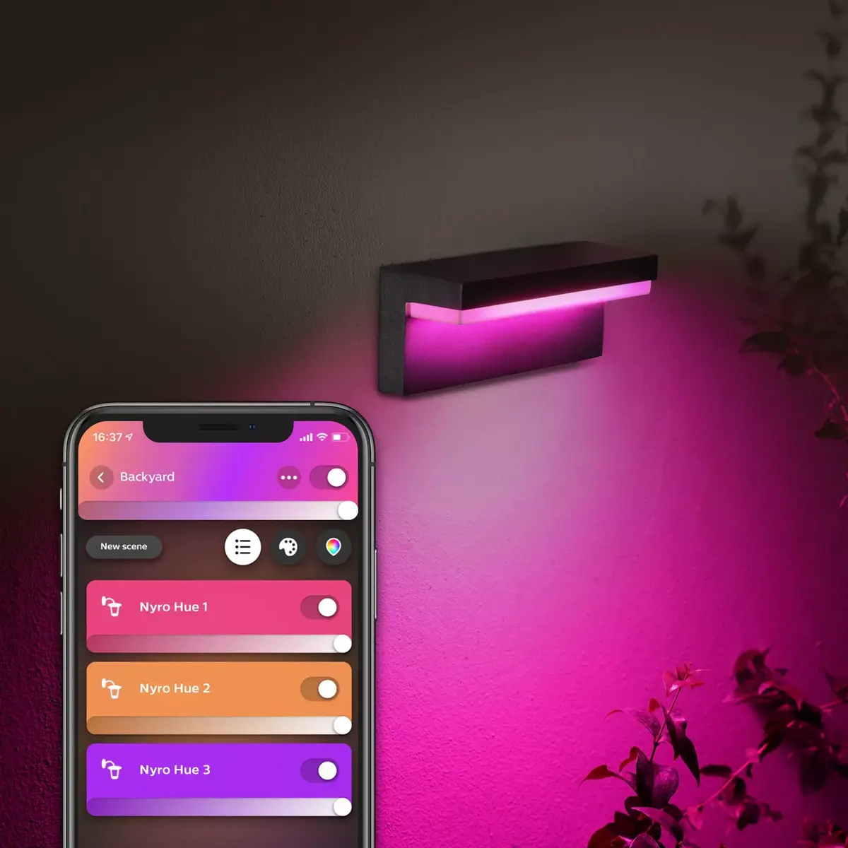 Viedais sienas gaismas Philips Hue Nyro Outdoor Photo 7