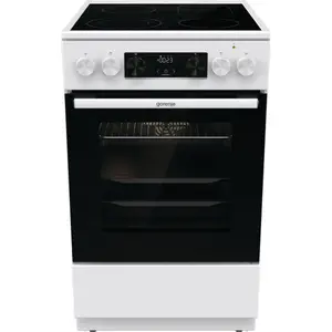 Freestanding cooker Gorenje GECS5C70WA Electric coil hob, 4 zones, white, oven 70 L, rotary controls, LED display