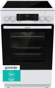Gorenje GECS5C70WA Brīvi stāvoša plīts Elektriskā Keramiskā sildvirsma Baltā ar 70 L cepeškrāsns ietilpību 4 gatavošanas zonām Energoefektivitāte A