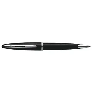 Ручка шариковая Waterman Carène Blue Twist выдвижная, средний стержень, чёрно‑серебристая