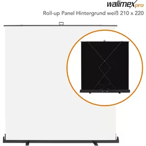 Roll-up panel mantona 210×220 cm white — backdrop display panel