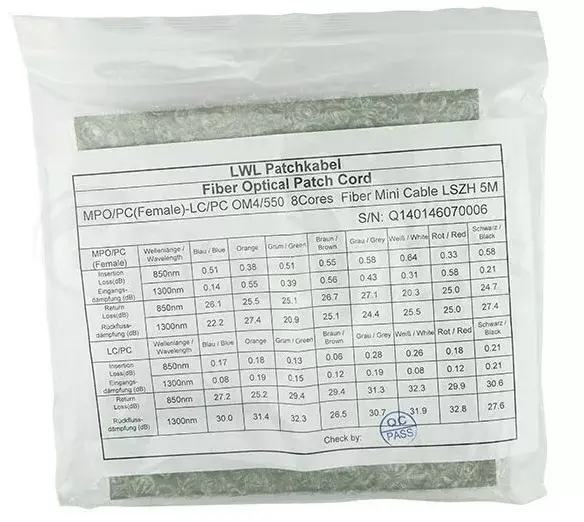 Оптоволоконный кабель InfiniBand BlueOptics CBL-MPO12-4LC-OM4-5M-BO Photo 9