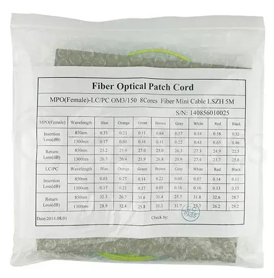 Оптоволоконный кабель BlueOptics CBL-MPO12-4LC-SMF-10M Photo 8