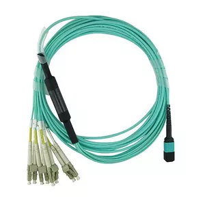 Волоконный кабель BlueOptics MC6709309-010-BO 10 м OM3 MPO – 4×LC (50 µм) аква