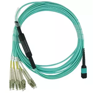 Оптический кабель BlueOptics OCTCABLE10M-SR 10 м OM3 MPO — 4×LC Аква