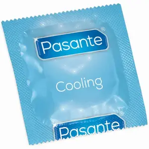 Prezervatīvi PASANTE Cooling Effect 144 gab. — lateksa lubrikāti prezervatīvi ar dzesējošu sajūtu