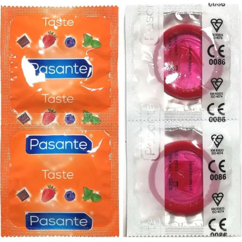 Aromatizēti lateksa prezervatīvi PASANTE Zemeņu —