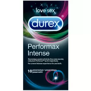 Презерватив Durex Performax Intense — ребристый и с точками, ширина 56 мм, 10 шт.