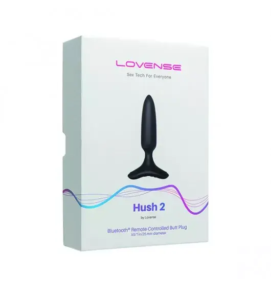 Lovense Hush 2 Butt Plug - Black Silicone Photo 3