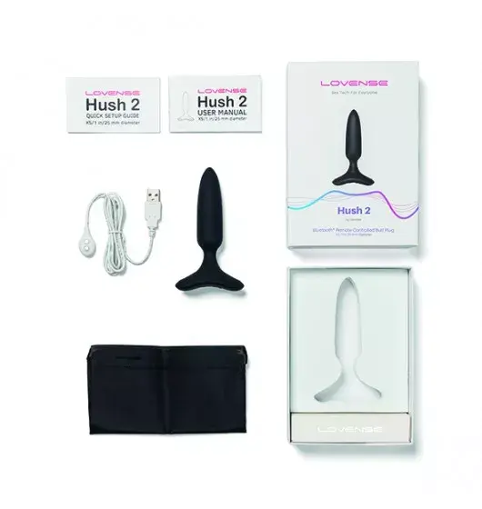 Lovense Hush 2 Butt Plug - Black Silicone Photo 4