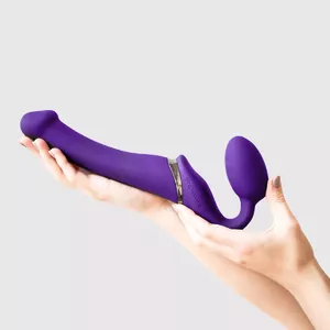 Strap-on-me vibrating strap-on dildo — 3 motors, silicone, 156 mm length, 33 mm diameter, purple